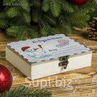 Шкатулка фанера "Снеговик" 12х15х3,5 см
