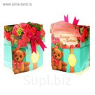 Пакет ламинат с открыткой и тиснением «Подарок», 29 х 37 см