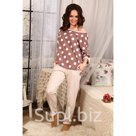 Комплект женский джемпер брюки цвет бежевый размер 54