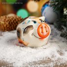Солонка "Свинка" фарфор, 9 см, авторская роспись