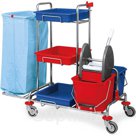 JOKER 5: Комбинированная тележка VDM без отжима (металлическая, 2 ведра по 15л.)