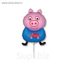 Шар фольгированный 9" Поросенок с машинкой FM