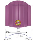 Металлический штакетник (евроштакетник) полукруглый 110мм RAL 4006 Пурпурный