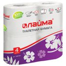 Бумага туалетная бытовая, спайка 4 шт., 3-х слойная (4?18 м), ЛАЙМА, белая