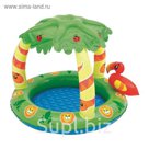 Бассейн надувной "Джунгли", с навесом, 99 х 91 х 71 см, от 2 лет