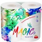 т/б  целлюлозная на гильзе, белая
ТМ «MAGIC ЭКОНОМ»  двухслойная, упаковано по 4шт.
127 отрывных листов, длина 14м 60 см
