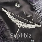 Набор 2 предмета: серьги, чокер "Торжество" капля, цвет белый в серебре