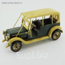 Фигурка "Ретромашина" жёлто-зелёная, дерево 12х31х15 см