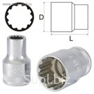 Головка торцевая AIST, 16 мм-5/8"-E20, 1/2", профиль MULTILOCK