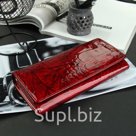 Кошелёк женский, 2 отд рамка, 3 отдела, для карт на клапане, цвет красный