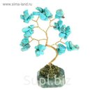 Дерево счастья "Бирюза", натуральный камень, 12 лист