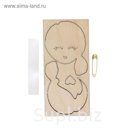 Заготовка для броши с сердечком "Девочка", 4,5х9,5 см