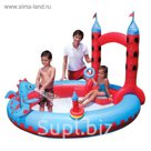 Бассейн надувной игровой, "Замок", с распылителем, 201 х 193 х 140 см, кольца, от 2 лет