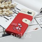Кошелёк молодёжный, 2 отдела, для карт, цвет красный