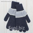 Перчатки мужские «А» 3с239, размер 22, цвет тёмно-синий/голубой/светло-серый