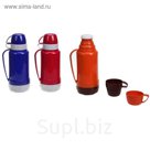 Термос 1,8 л "Контраст", 2 кружки, цвет МИКС