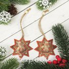 Подвеска новогодняя "Дед мороз", набор 2 шт.