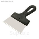 Шпатель зубчатый TUNDRA Basic, 150 мм, зуб 6х6 мм, нержавеющая сталь, ручка пластик