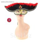 Карнавальная маска пирата, красный мех