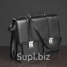 Сумка портфель мужская на замке 3 отдела 2 наружных кармана длинный ремень цвет ч рный