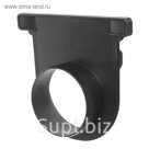 Торцевая заглушка канала 110 с отводом чёрная 0,142*0,130*0,042м.