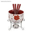 Набор для приготовления фондю Minor, 7 предметов, красный, 11,5 х 14 см