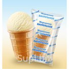 Мороженое «Мороженоff» ванильное в вафельном стаканчике.