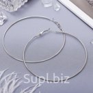 Серьги кольца Классика цвет серебро d 8 см