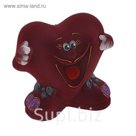 Копилка "Улыбающееся сердечко" флок, бордовая