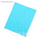 Полотенце махровое «Цветок», размер 30х70 см, цвет голубой, 300 г/м²