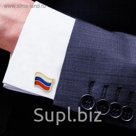 Запонки мужские "Флаг РФ"