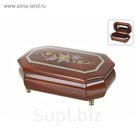 Шкатулка декоративная для ювелирных украшений "Розы" 19,5×12×8 см. МДФ, лак