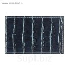 Визитница, 1 ряд, крокодил, цвет бирюзовый/синий