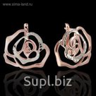 Серьги "Розы", позолота