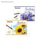 Альбом для рисования BRAUBERG Цветы, А4, 40 листов на гребне, 110 г/м2