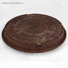 Люк канализационный ПП, d=74 см, класс нагрузки А30 до 3 т, запорный механизм, коричневый
