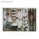Часы настенные прямоугольные "Серые вазы"25х35см микс