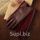 Перчатки женские, безразмерные, без подклада, цвет бордовый