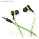 Наушники Luazon LV-P-116 "Лого", вакуумные, зелёно-чёрные