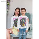 Свитшот детский family look "Друг" OXO-0207-008, цвет молочный, рост 158