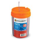 Нить хлопчатобумажная для прошивки документов BRAUBERG, диаметр 1,6 мм, длина 120 м, в диспенсере, «Триколор»