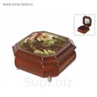 Шкатулка декоративная для ювелирных украшений "Цветочная поляна" 15×15×8 см.