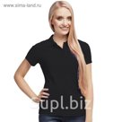 Рубашка-поло женская StanPoli, размер 50, цвет чёрный 180 г/м 04EW