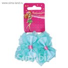 Резинки для волос "Рюши" (набор 2 шт.), бирюзовые в горох