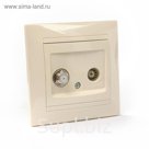 Розетка TV ("мама") + SAT (F-разъем) 0-2400МГц сл. кость "Лама" TDM