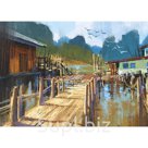 Картина ART холст Рыбацкая деревушка