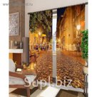 Фотошторы "Огни мостовой", размер 150х260 см - 2 шт, блэкаут