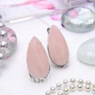 Серьги посеребрение капля Кварц розовый