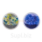 PopSocket для телефона с жидкостью и с синими блёстками Цветы