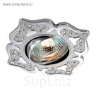 Встраиваемый светильник Novotech, 50 Вт, GX5,3, 12 В, 78x78 мм, d=78 мм, цвет серебро